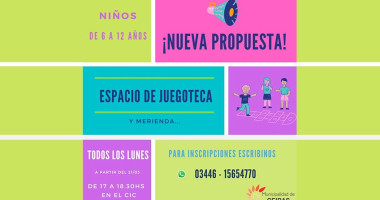 Jugoteca y merienda para niños y niñas